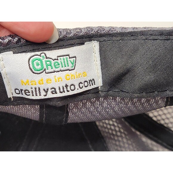 O'Reilly Auto Parts Hat Cap Strap‎ Back Mesh Black Gray Castrol Motor Oil Logo - Picture 5 of 6